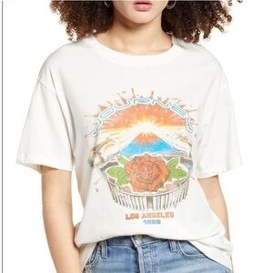 Daydreamer Journey LA 1982 Tour Graphic Tee T-shirt Top White Orange Size S